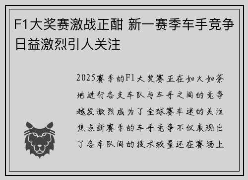 F1大奖赛激战正酣 新一赛季车手竞争日益激烈引人关注